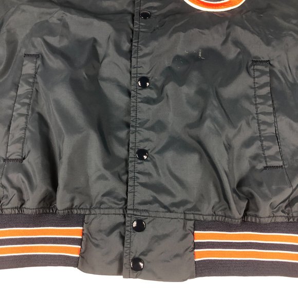 VTG Chalkline Chicago Bear Jacket Adult Extra Large Blue Snap Button Windbreaker - Picture 7 of 15